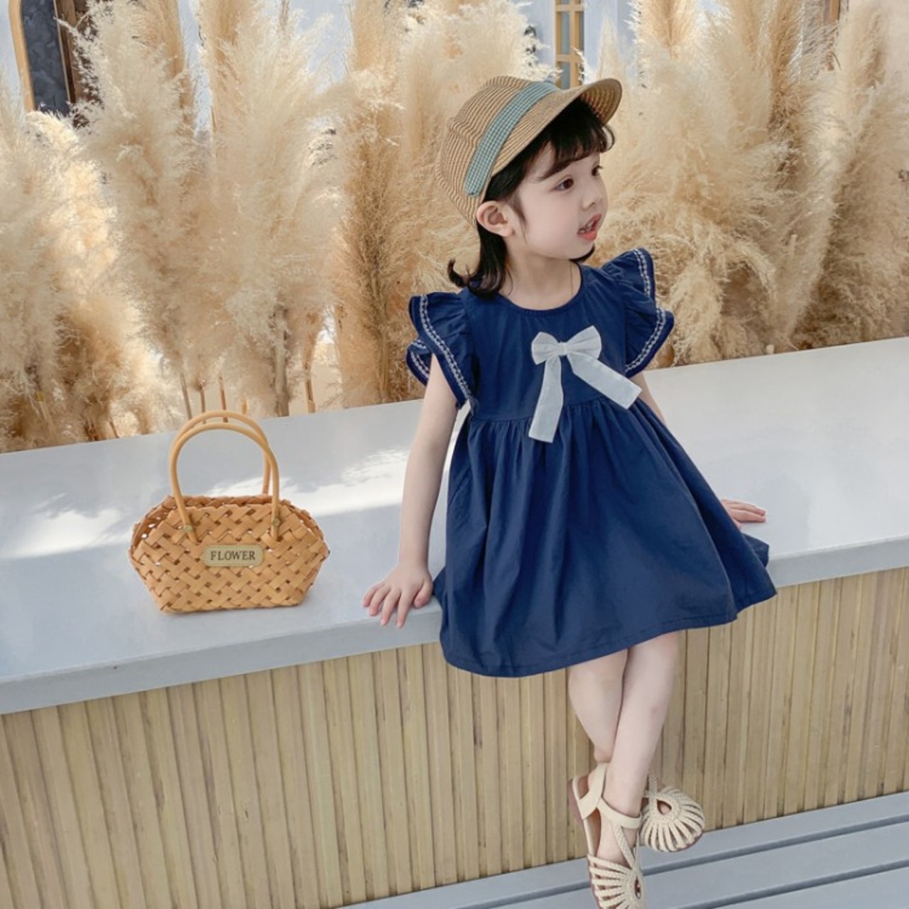 値下げ!】[ミリー/MILLY]130cm ノースリーブワンピース マルチカラー  