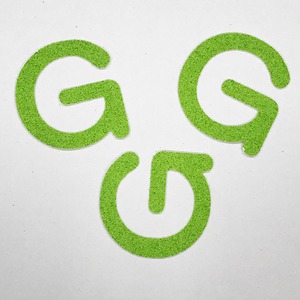 切り文字　A&Cペーパー　パルプロックPBR‐006（グリーン）　粘着付　ローマ字「G」