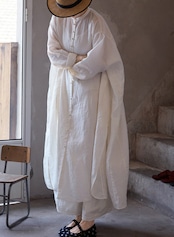 リネンライクロングシャツワンピース