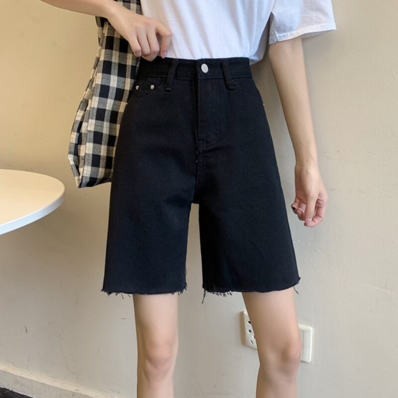 ブラックショーツ スプリングウェストパンツ ルーズ薄手ジーンズ レディース 春物 ブルマー 試着室32822849725