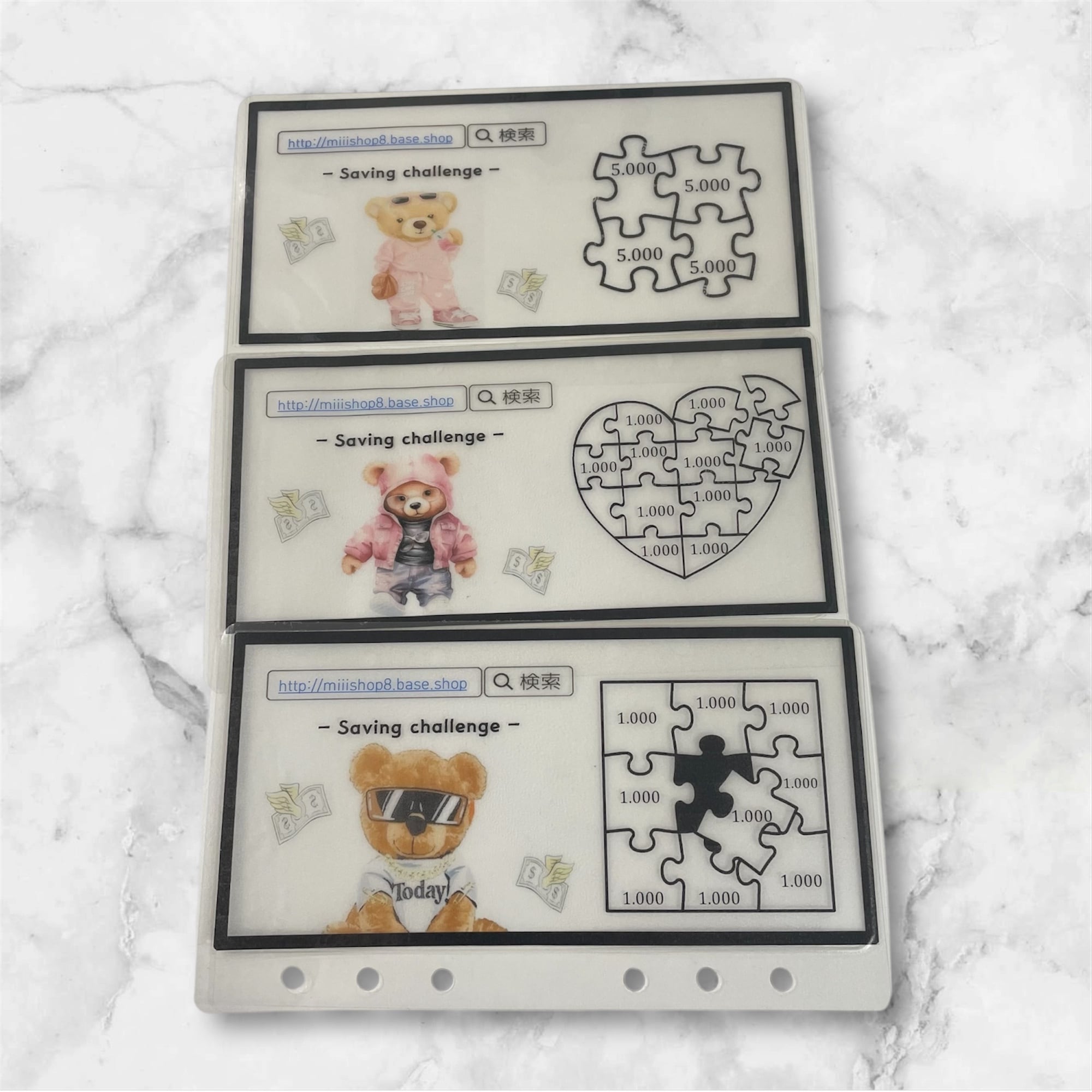 くまパズル】リフィル貯金 バインダー saving A6 | TREADY MAKER