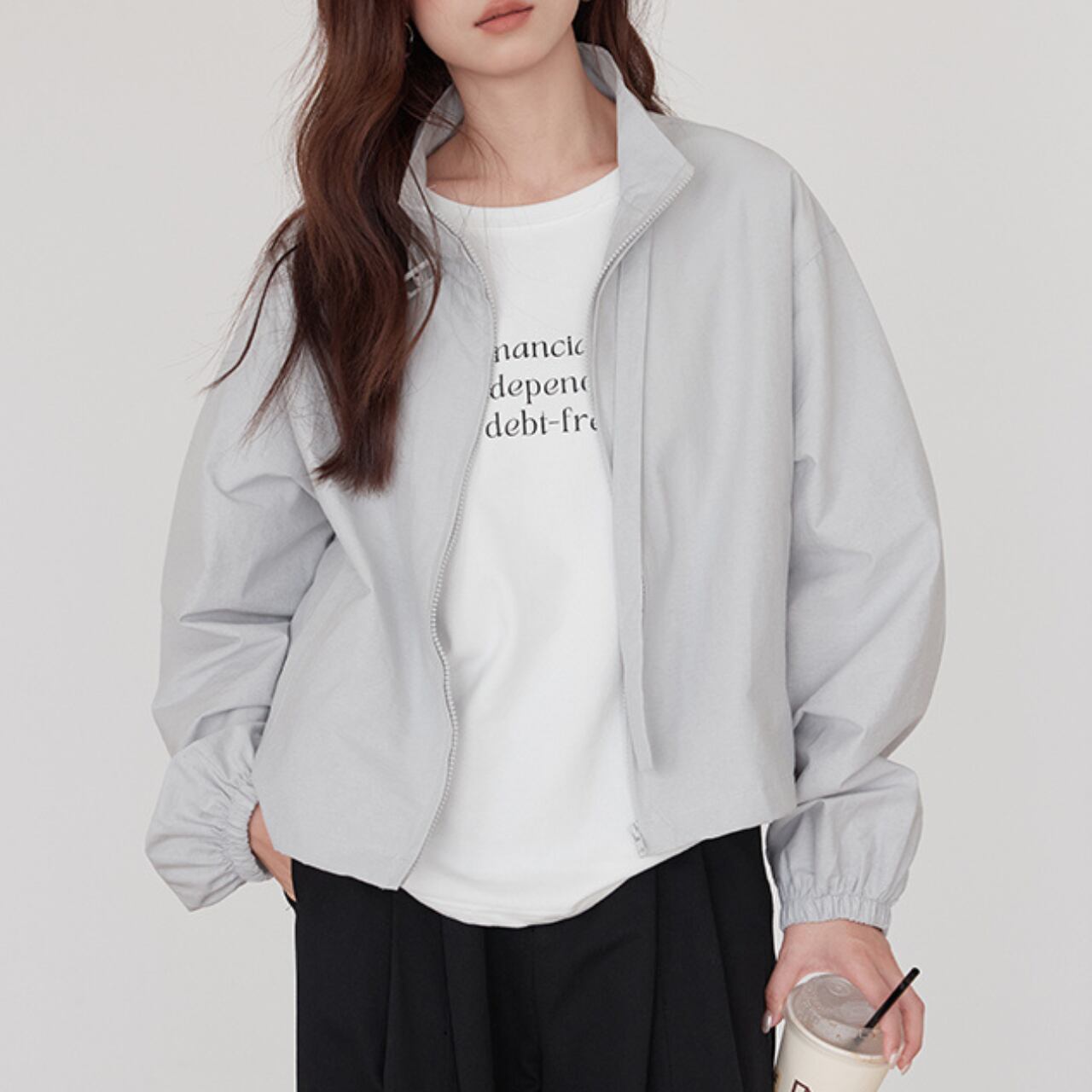 ボックスシルエットジャケット　a0643