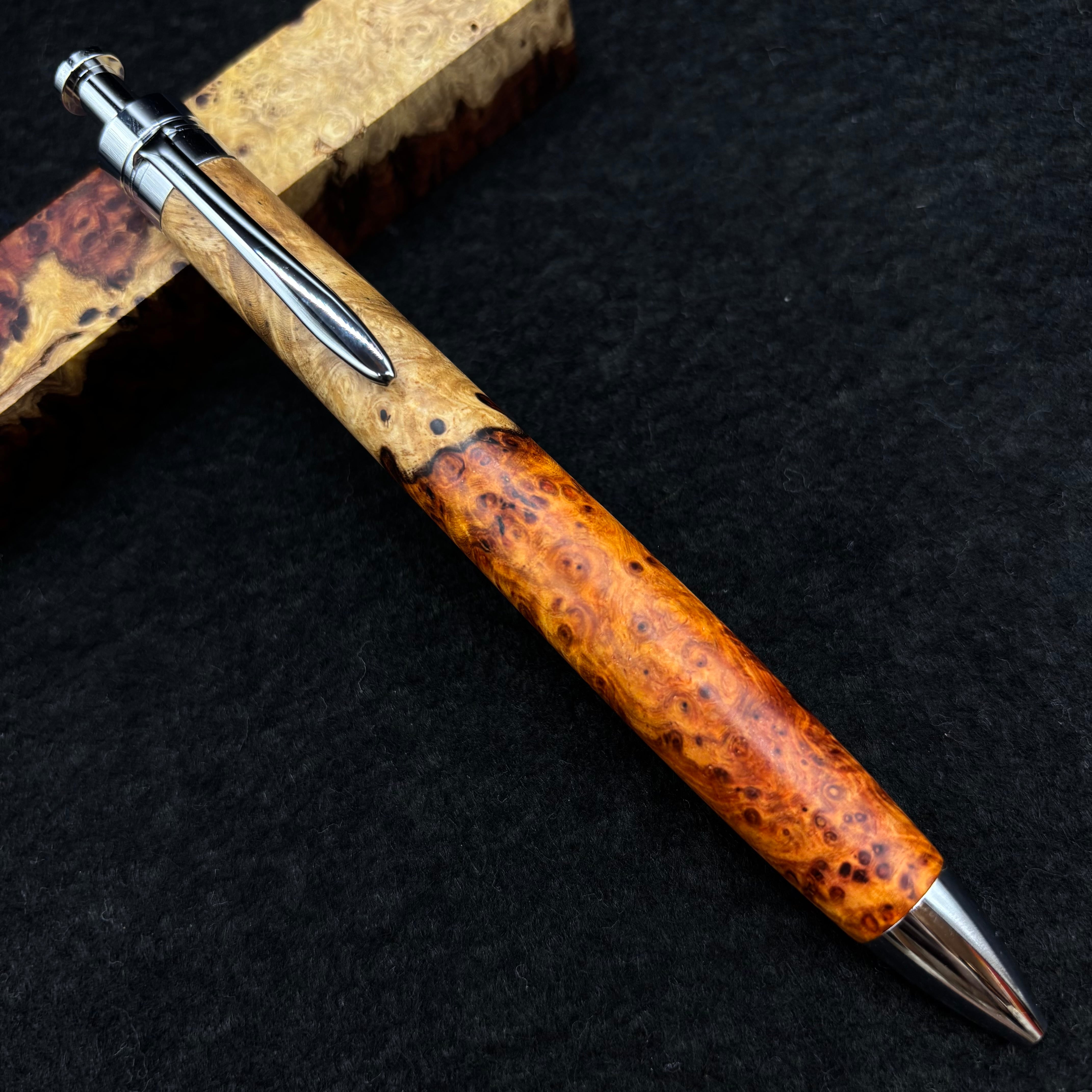 富士瘤クラフト アンボイナバール極上杢　木軸シャーペン 極上杢 アンボイナバール】木軸ペン KATO202 シャープペン