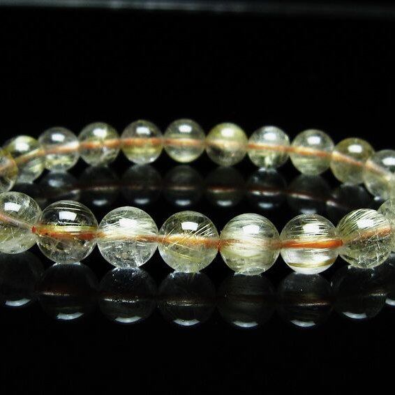 ルチルクォーツ ブレスレット 8mm タイチンルチルクォーツ タイチンルチル 一点物 メール便可 [M便 1/10] 111-49018