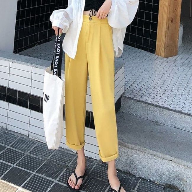 ツーピース シンプル トップス パンツ きれいめカジュアル 全3色 全2色 パンツ スラックスパンツ ワイドパンツ タックパンツ