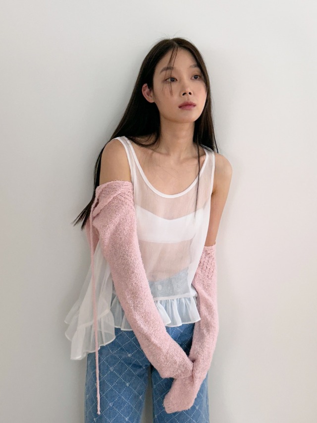 [MARGARIN FINGERS] CHIFFON FRILL BLOUSE (IVORY) 正規品  韓国 ブランド 韓国ファッション 韓国代行 マーガリンフィンガーズ margarinfingers 日本 店舗