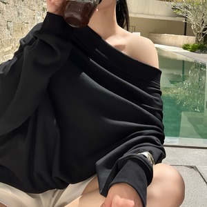 Drop shoulder cotton sweatshirt【H00044】