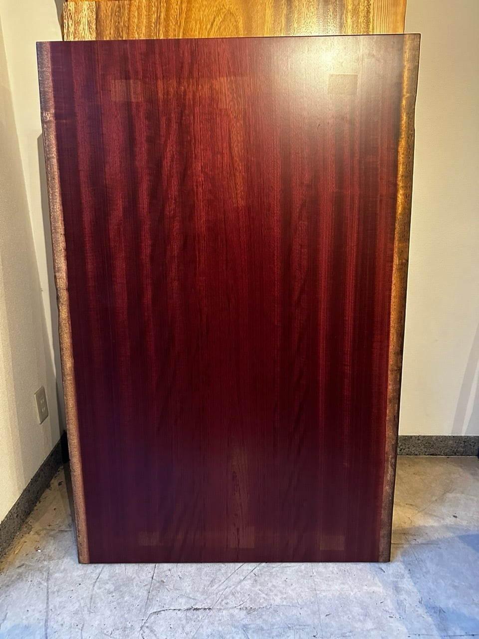 天然木　パープルハート材　折り畳みサイドテーブル　手造り　一点物 天然木 パープルハート材 折り畳みサイドテーブル 手造り 一点物