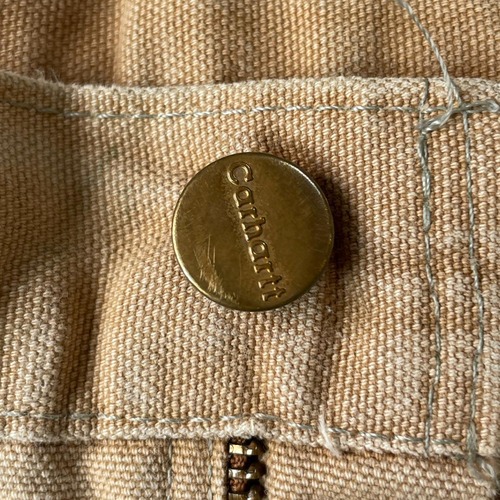 90s USA製 ブラウン ダブルニー Carhartt B01 30×32 詳細写真8