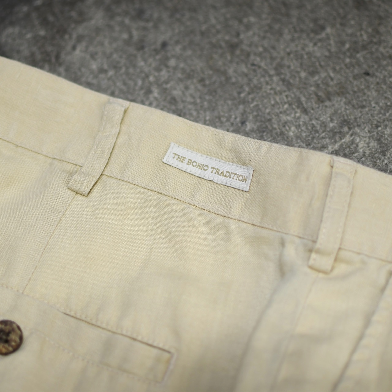 BOHIO linen 2tuck slacks shorts