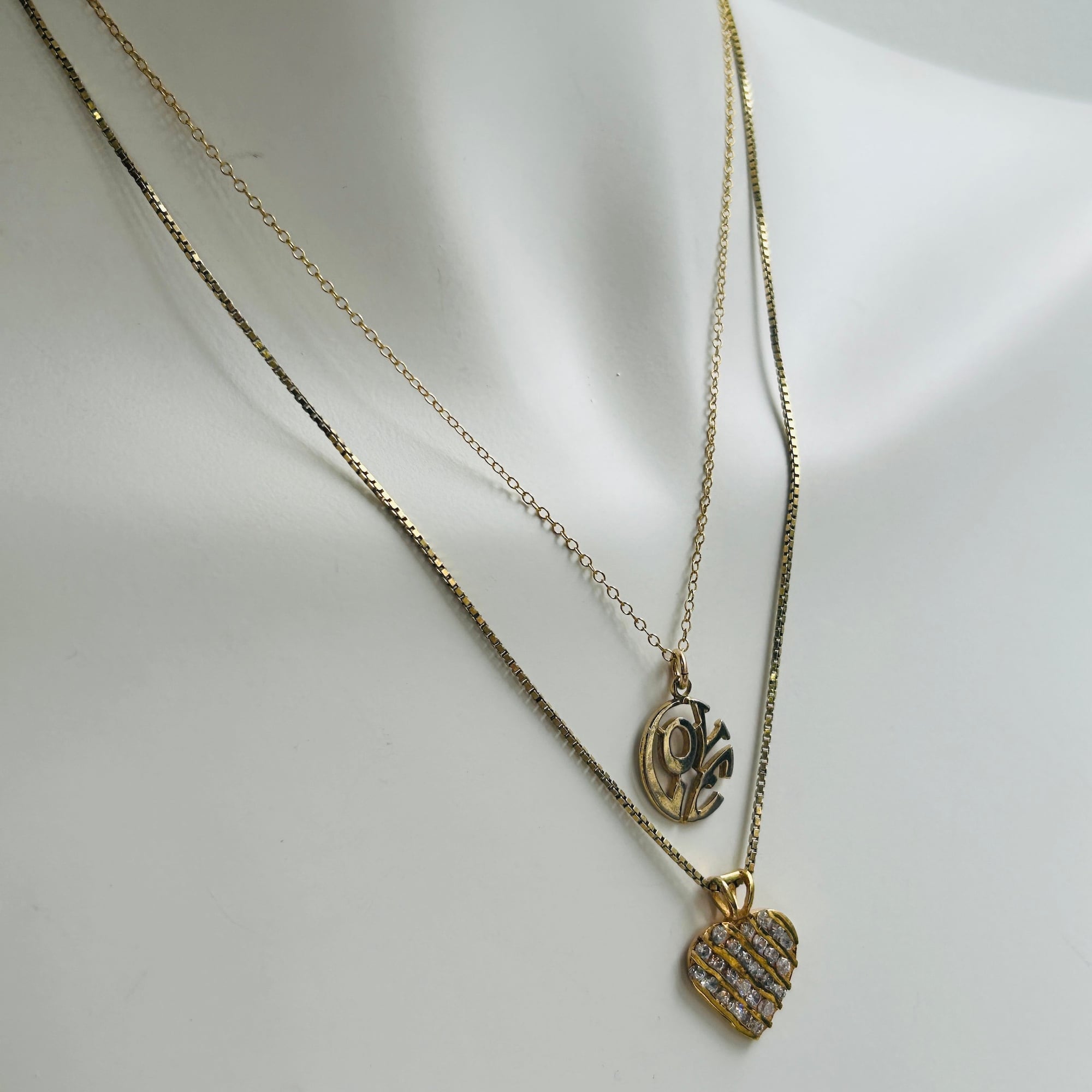 シルバー925 GP CZハートネックレス（51cm） | Milo Antiques & Vintage
