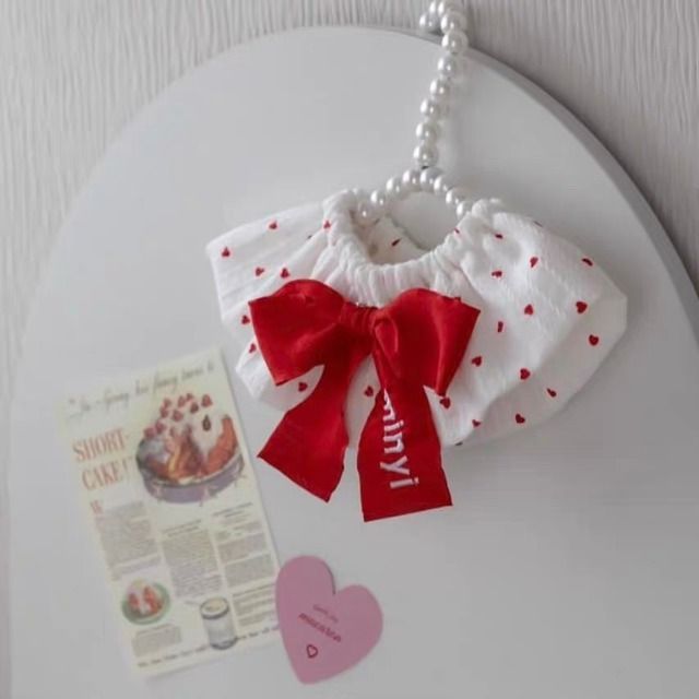 名入れ刺繍可能！ mini heart ribbon cape