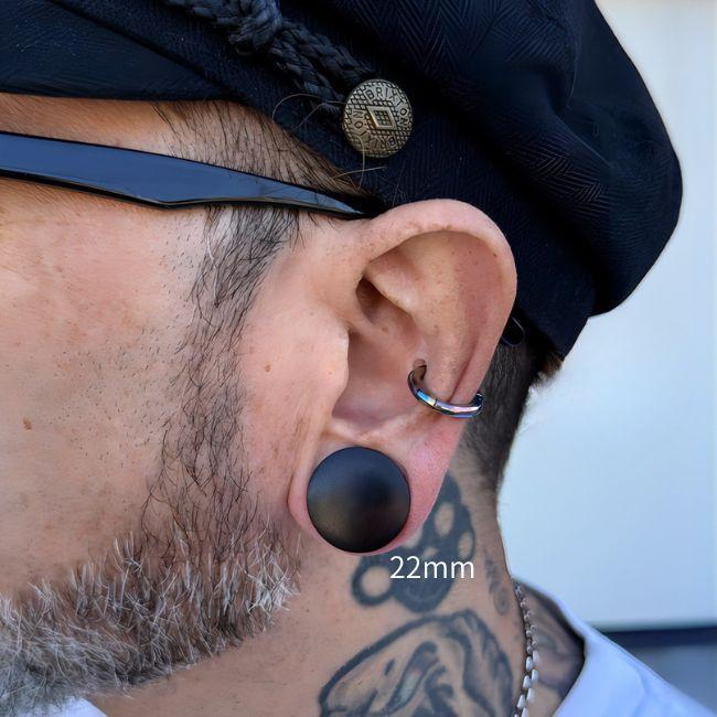 ボディピアス 27mm 30mm HARD ダークブラウン ウッド ダブルフレア