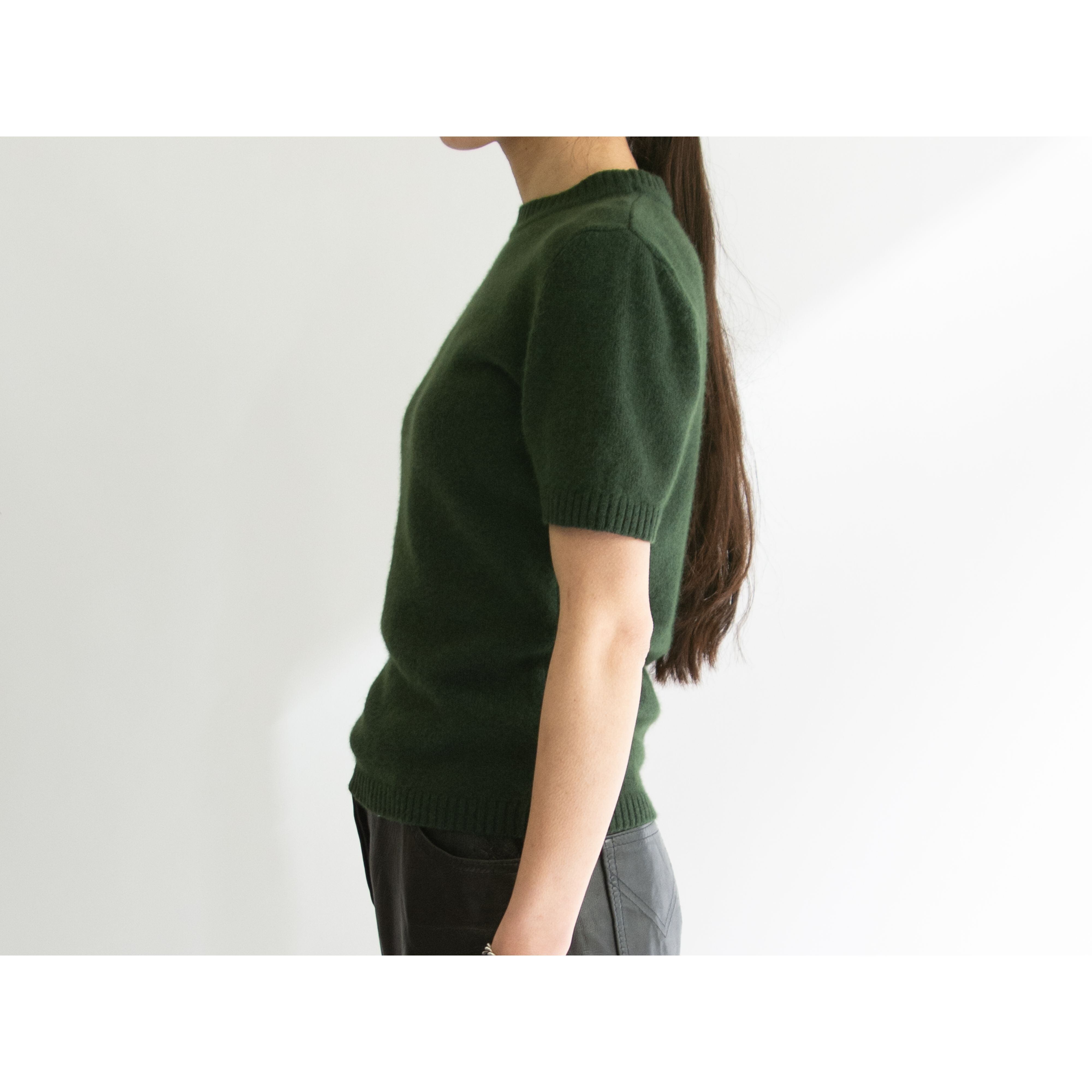 【VALENTINO】Made in Italy Wool-Angora-Nylon H/S Sweater（ヴァレンティノ イタリア製 ウールアンゴラナイロン 半袖セーター ニットプルオーバー）