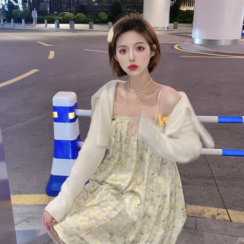 スプリングスタイルフローラルルーズスカート ドレス 大人ガーリー スウィート キュート カジュアル 春物 花柄 試着室74515995881