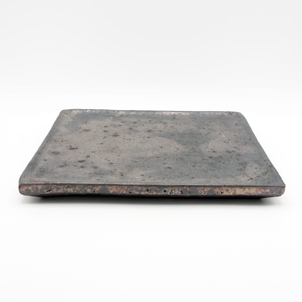 若狹祐介 正方形皿20 燻銀