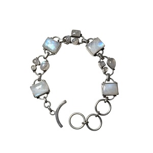 vintage silver moonstone toggle bracelet