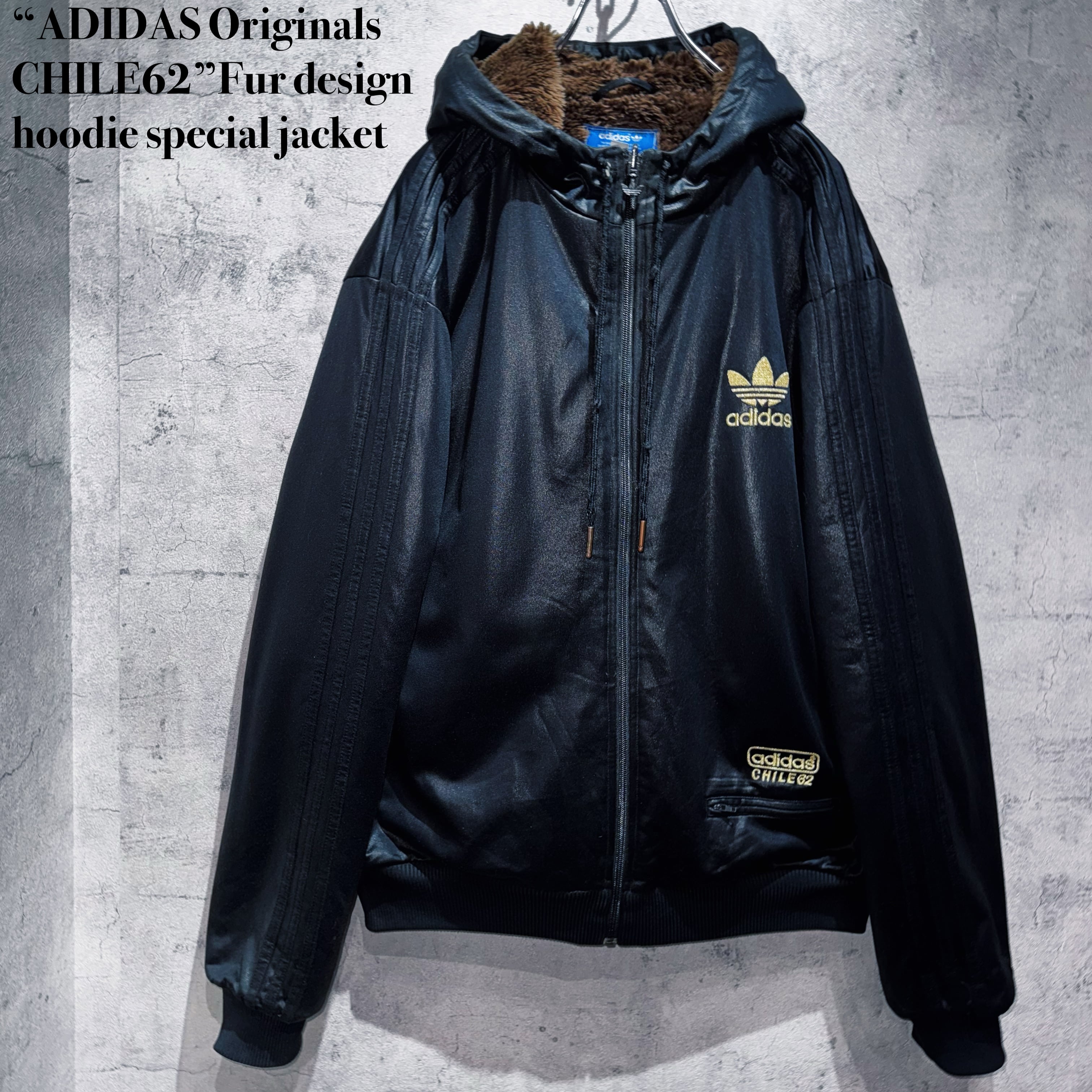“ADIDAS Originals CHILE62”Fur design hoodie special jacket