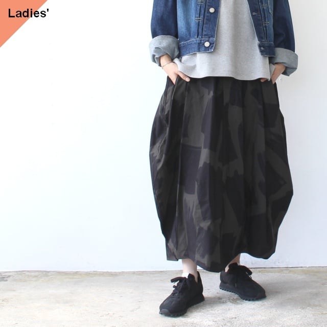 HAVERSACK コットン コクーンスカート WOMEN HAVERSACK スクエアブラッシュプリントコクーンスカート Square