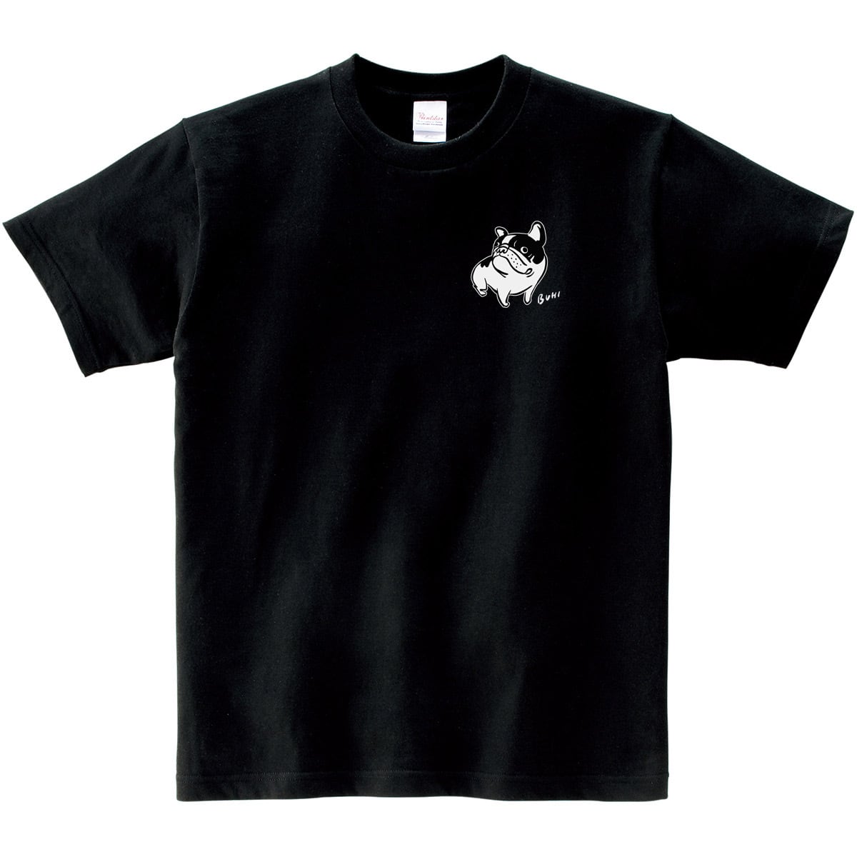 フレブル むちむちパイド Tシャツ ワンポイント dog65 犬 ブヒ フレンチブルドッグ 服 ゆるい イラスト おもしろ Tシャツ