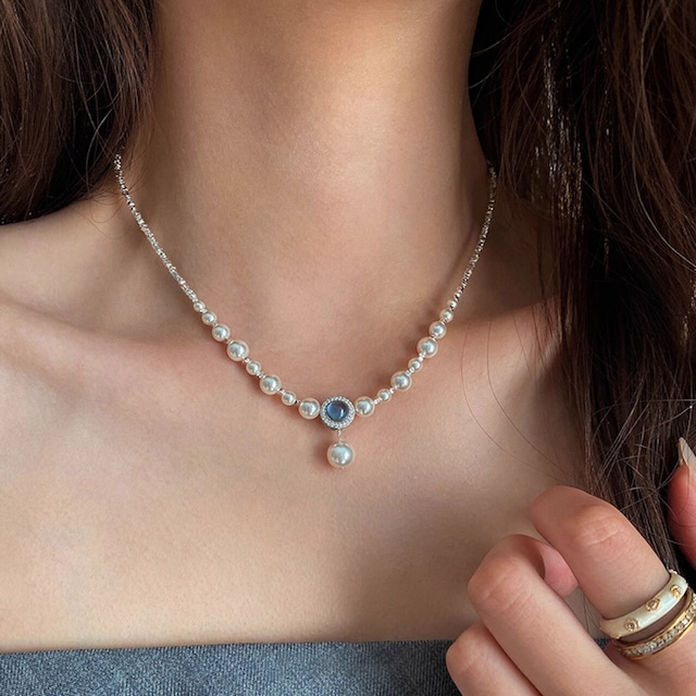 yicanパープル&宝石のネックレス