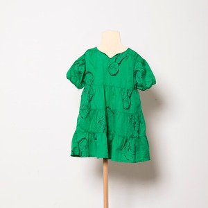 【Sale】Last one L！folk made  face print dress (green print) M・Lサイズ F21SS-012 ※メール便1点までOK