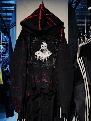"vivid notes"melted Orb graphic design coating pullover sweat