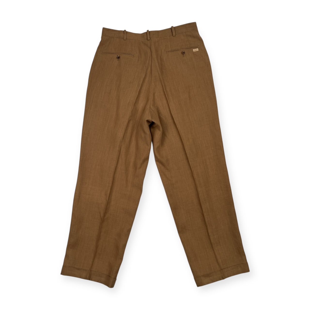 PAPAS パパス セットアップ リネン & レーヨン スーツ サイズ (上)M (下)L /メンズ/ブラウンベージュ系/日本製