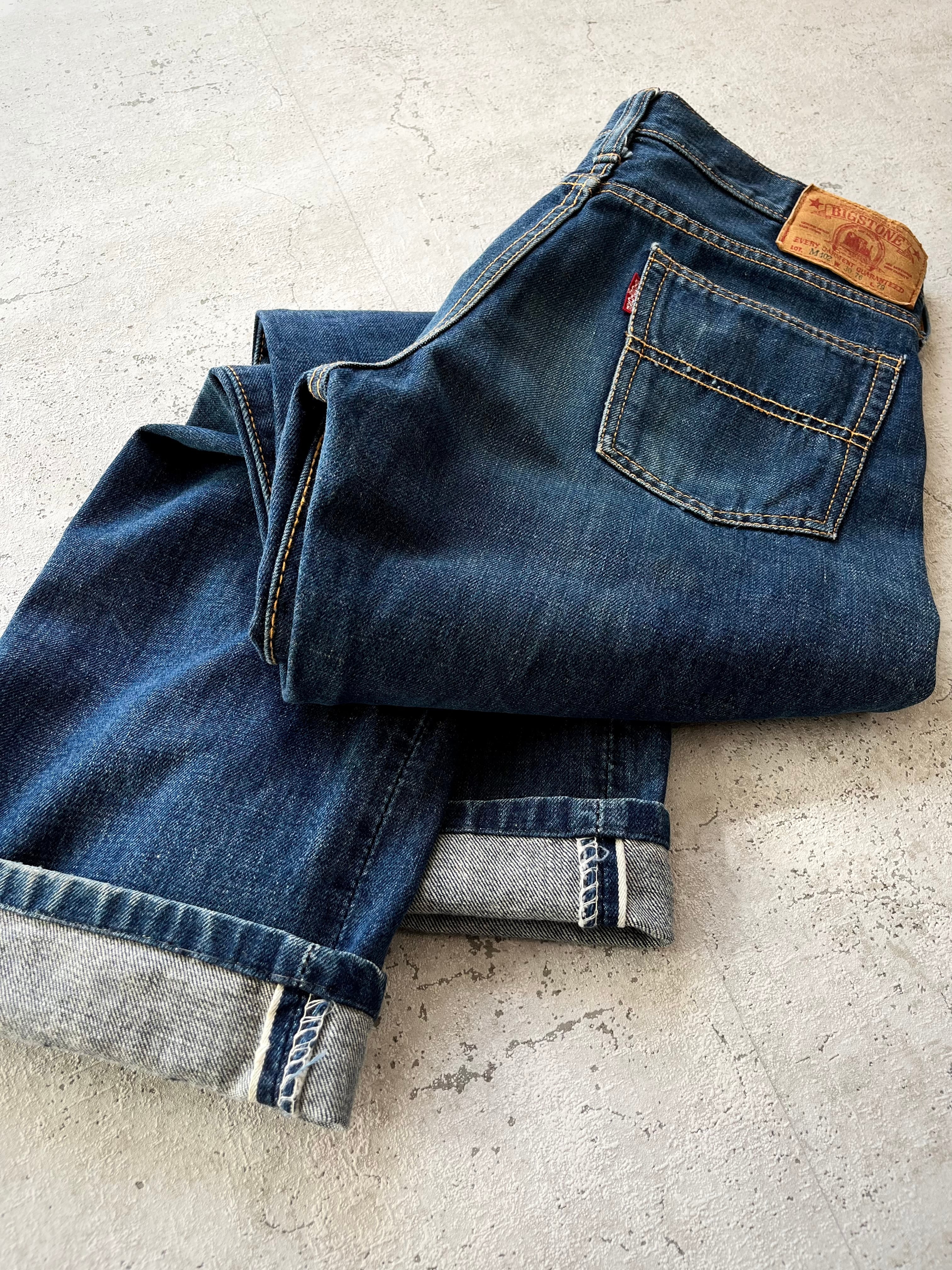 60s-70s BIGSTONE RED-LINE 5PKT INDIGO DENIM STRAIGHT ...