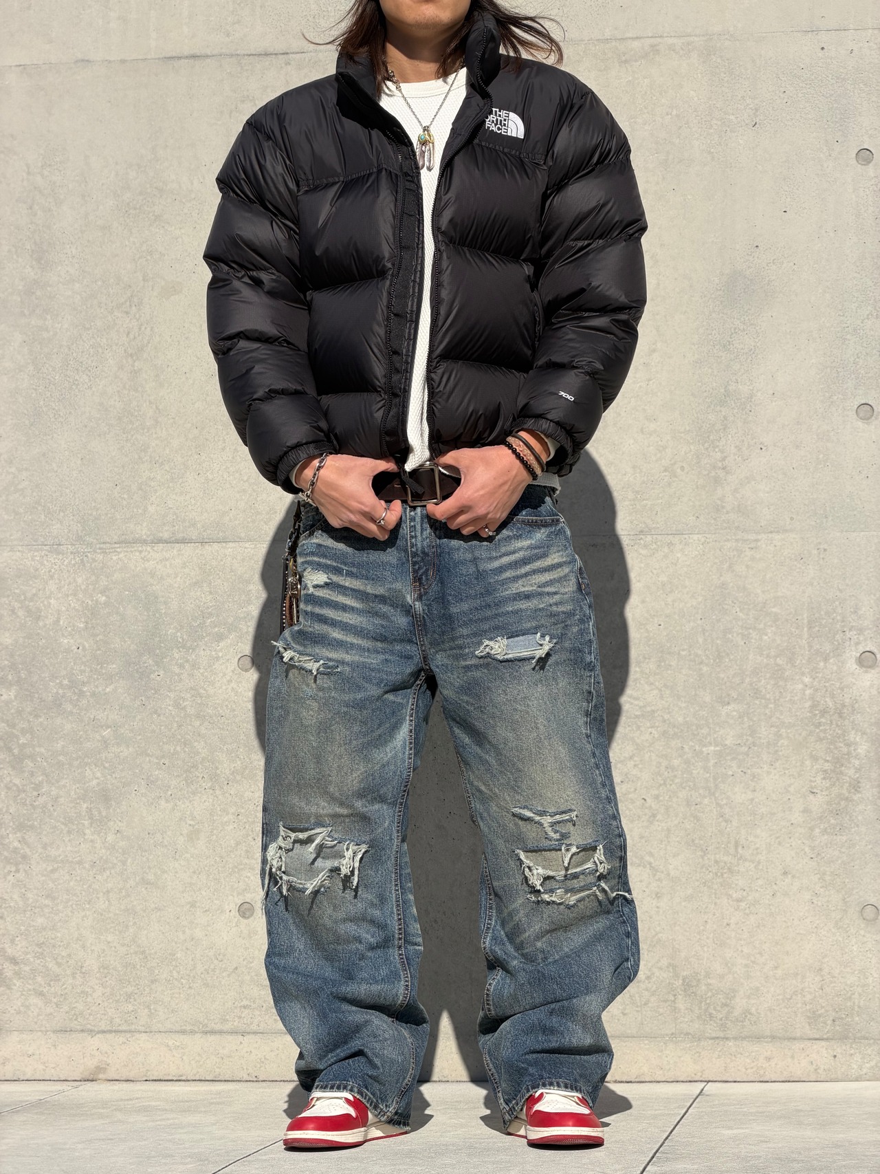 Semi-Wide Straight Distressed Denim