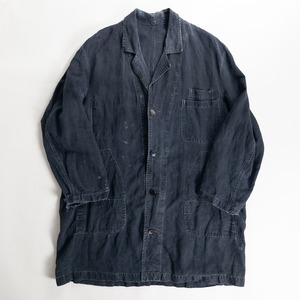 1940s "DUTHILLEUL et MINART" Indigo Linen Maquignon Work Coat