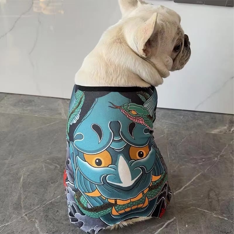 Dog wear -demon mask- t-item-0506 | Pug shower - パグシャワー パグ