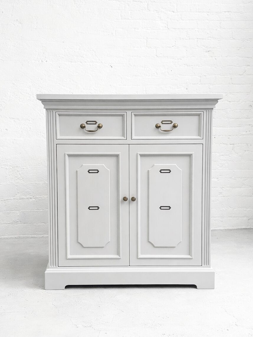 両面化粧間仕切り兼収納キャビネット (大理石天板・アンティーク調家具)W900 輸入住宅向け家具