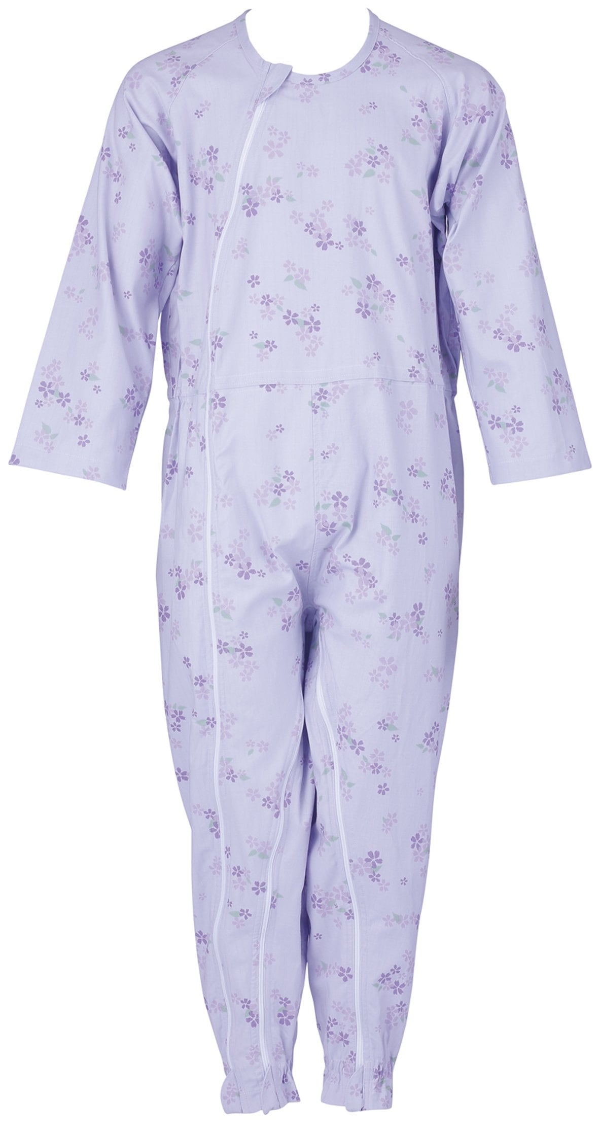 【数量限り】介護つなぎ服(前開き)パープル S