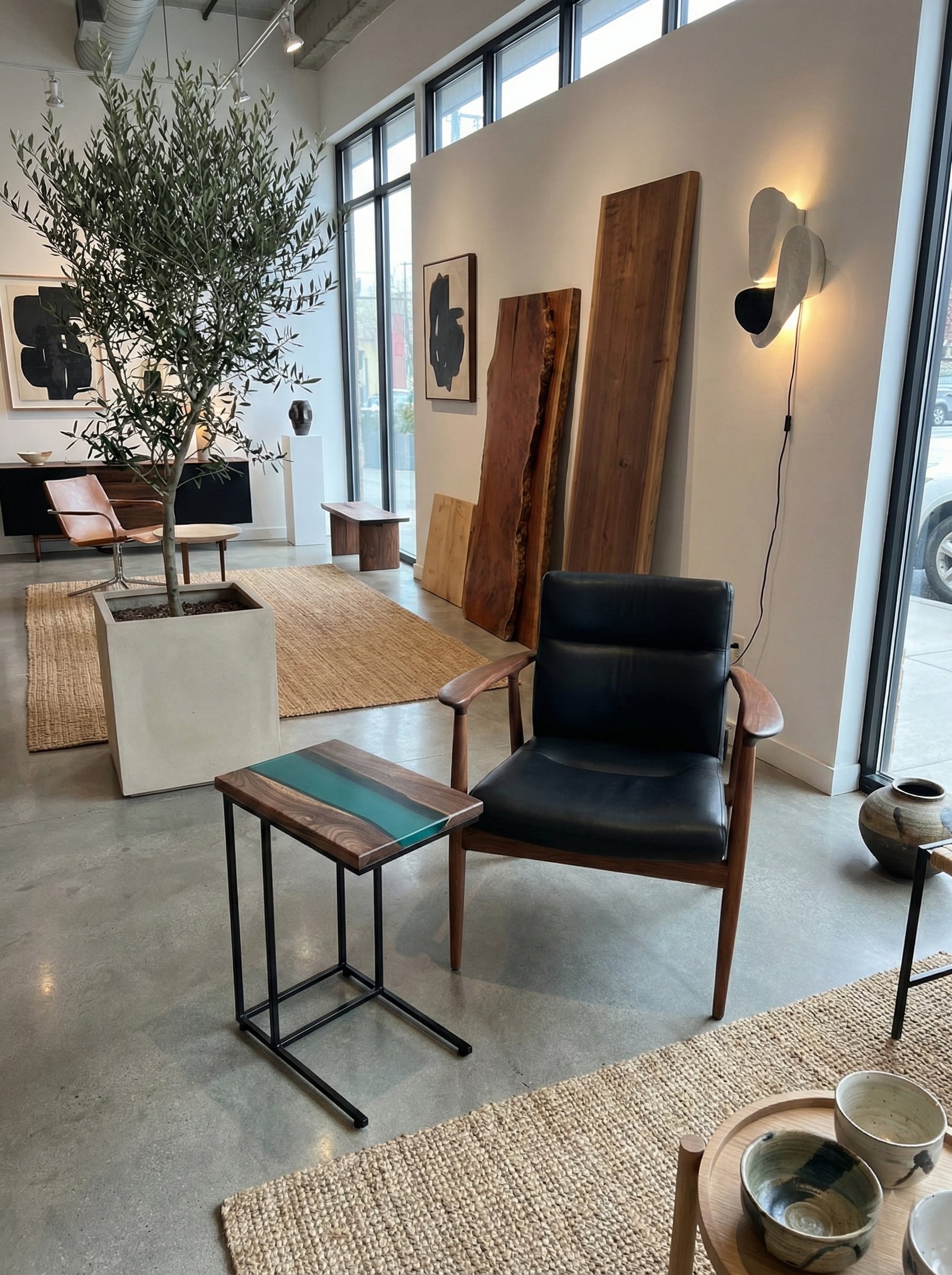 レジンサイドテーブル（高さ:46㎝/57.5㎝） | 千年家具 - 一枚板