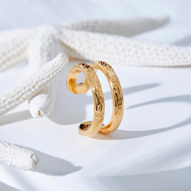 316L  ( サージカルステンレス )  Hawaiian parallel ring（GOLD）#h24