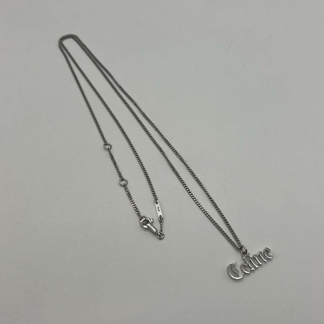 セリーヌ CELINE ゴシックロゴ ネックレス Ag925 SV シルバー セリーヌ CELINE ゴシックロゴ ネックレス Ag925 SV シルバー