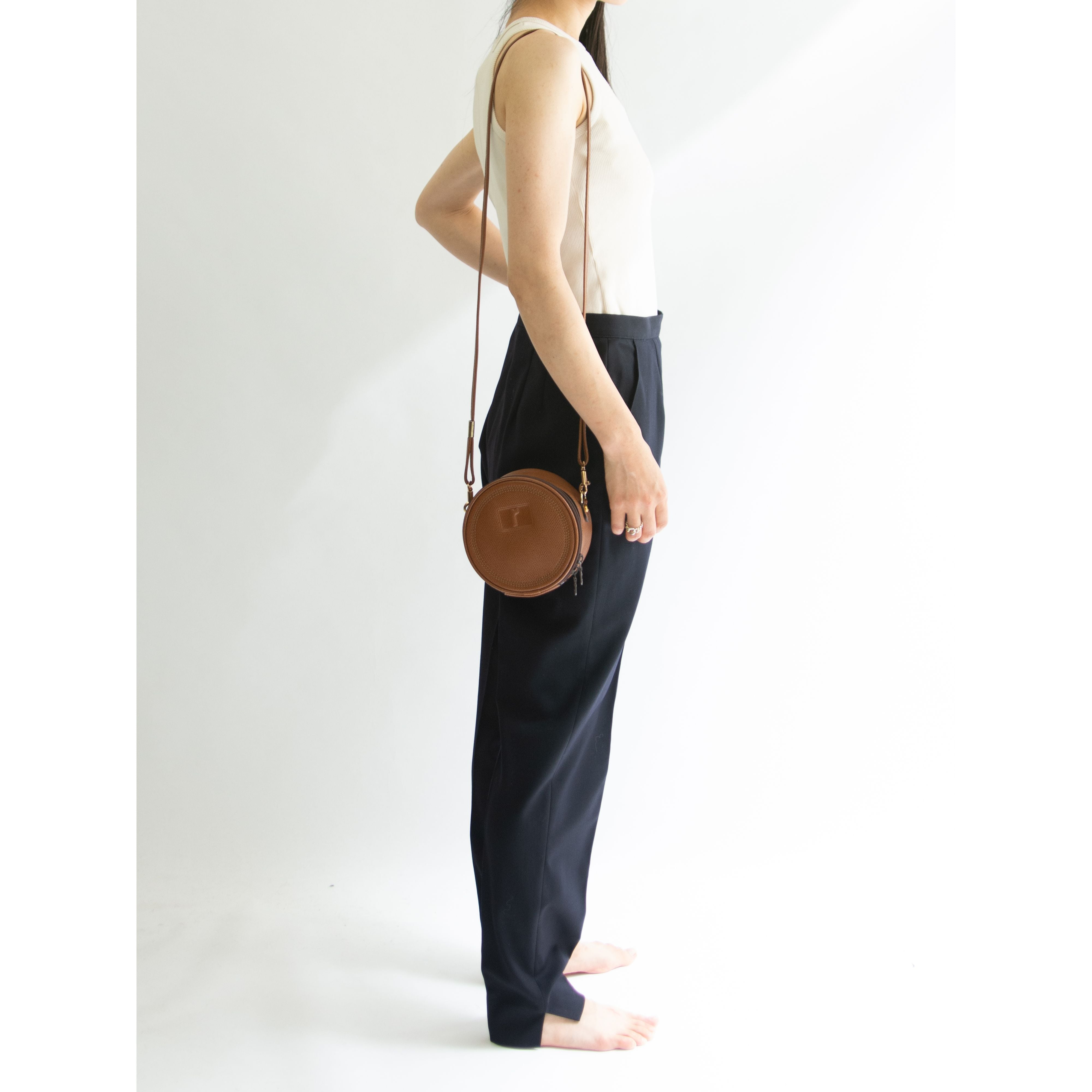 【renoma PARIS】Crossbody PVC Leather Circle Bag（レノマ クロスボディ レザー サークルバッグ ショルダーバッグ ）