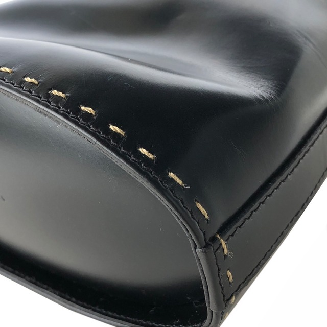 CELINE セリーヌ ステッチ ホースビット レザー バケツ型 クロスボディ ショルダーバッグ ブラック vintage ヴィンテージ オールド 3hrv6j