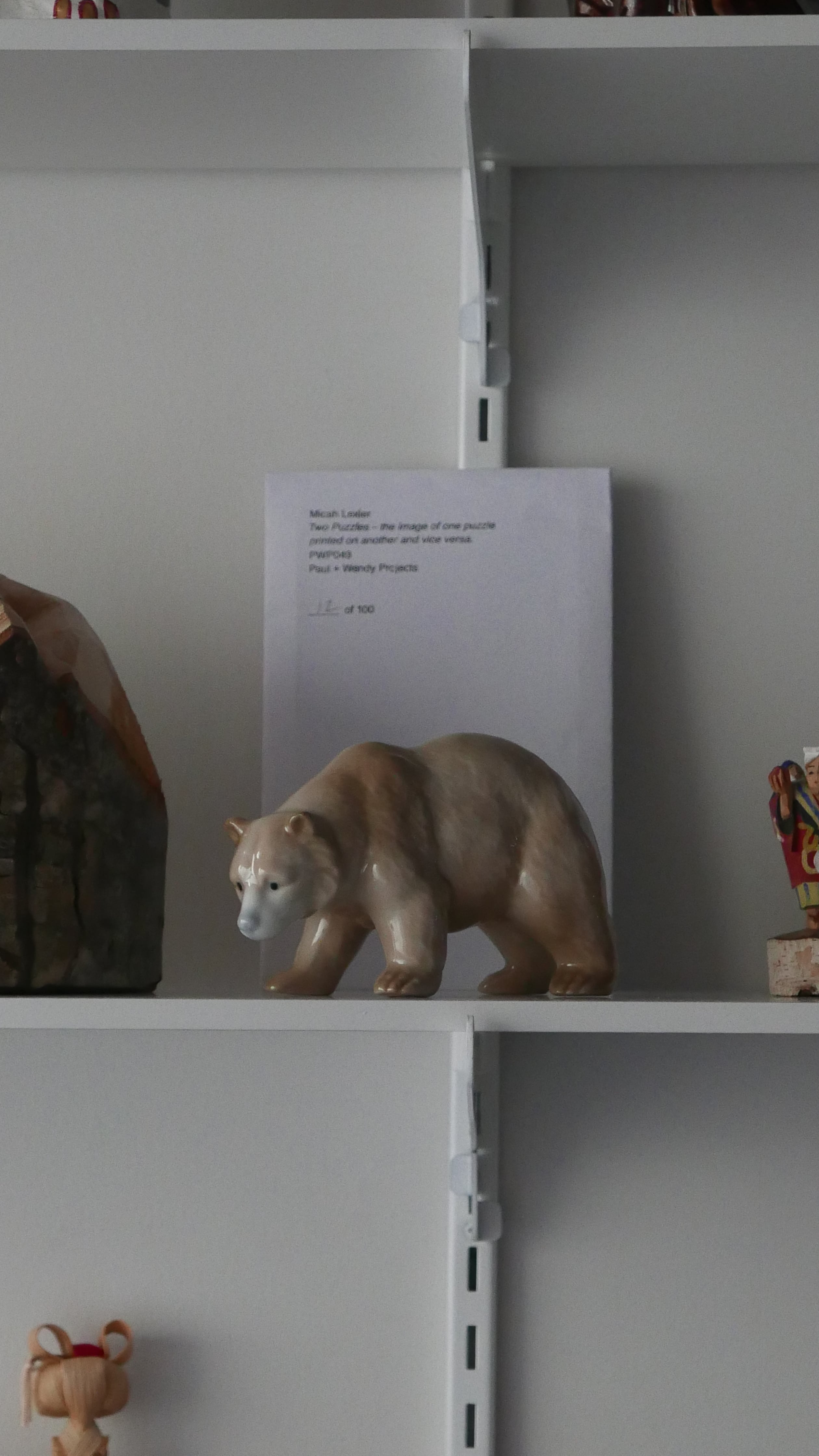 old japan ceramic bear / beige , moca brown