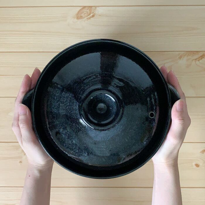 ご飯鍋 4合炊き 直火専用 瑠璃釉 二重蓋 萬古焼 | みのさらら