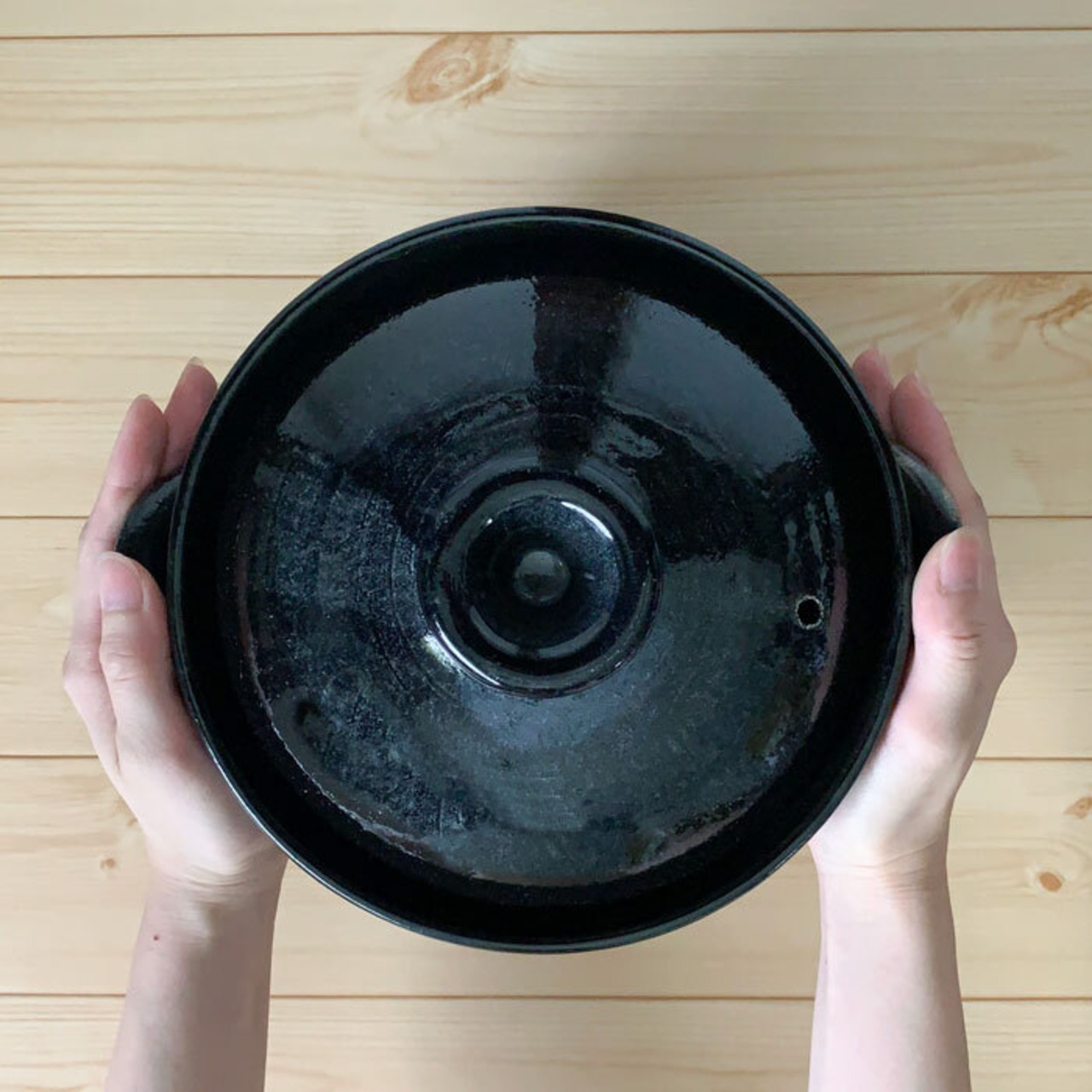 ご飯鍋 4合炊き 直火専用 瑠璃釉 二重蓋 萬古焼