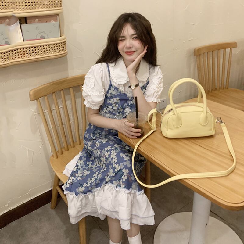 フローラルドレス サマースタイルロングスカート 大人ガーリー スウィート キュート カジュアル 夏物 花柄 スーパーモール66289281716