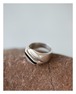 Diagonal Onyx Sculpted Silver Ring (1979 - )