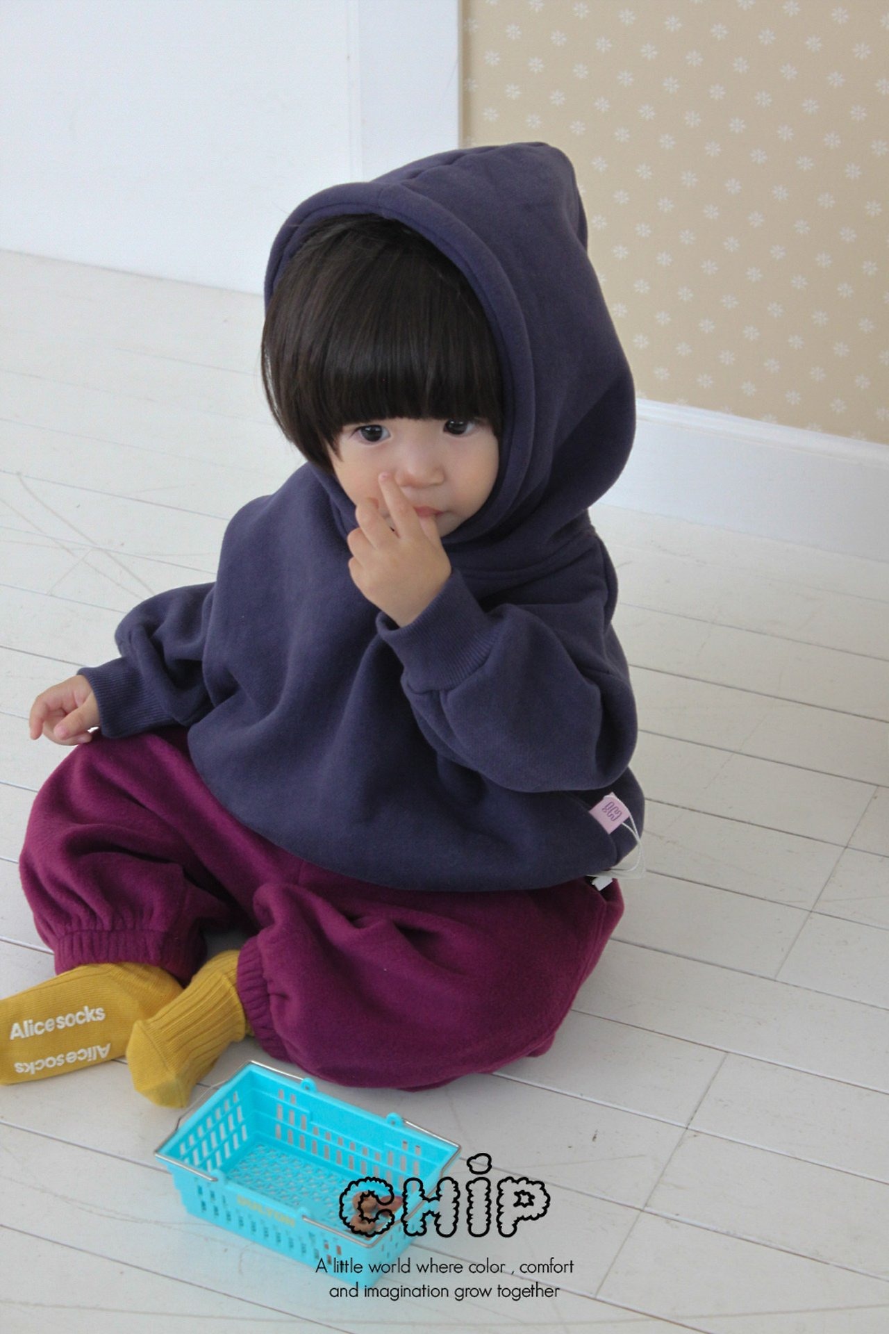 チップ / CHIP / 刺繍フードトレーナー / 韓国子供服 / キッズ / 26winter *1~5*
