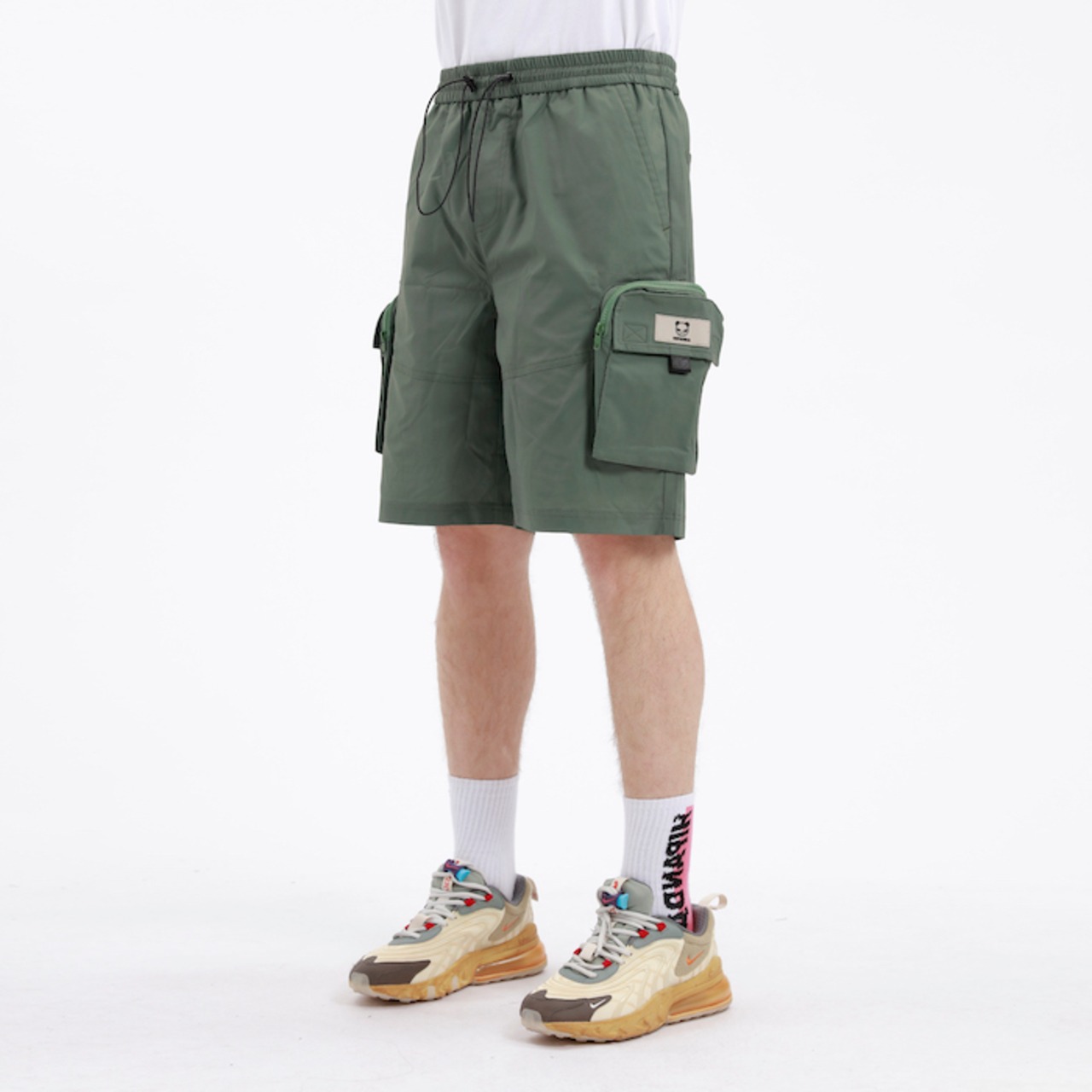 【HIPANDA ハイパンダ】メンズ ショート カーゴパンツ MEN'S SHORT CARGO PANTS / BEIGE・BLACK・GREEN