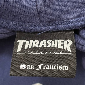 【THRASHER】スラッシャー プルオーバー ワンポイント 刺繍ロゴ パーカー スケート ストリート S