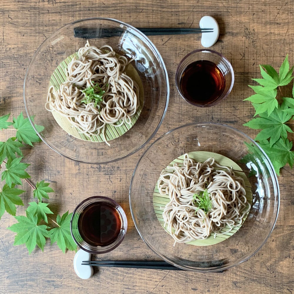 そば食器 波紋 ガラス 2人 そば食器セット ざるそばセット ガラス