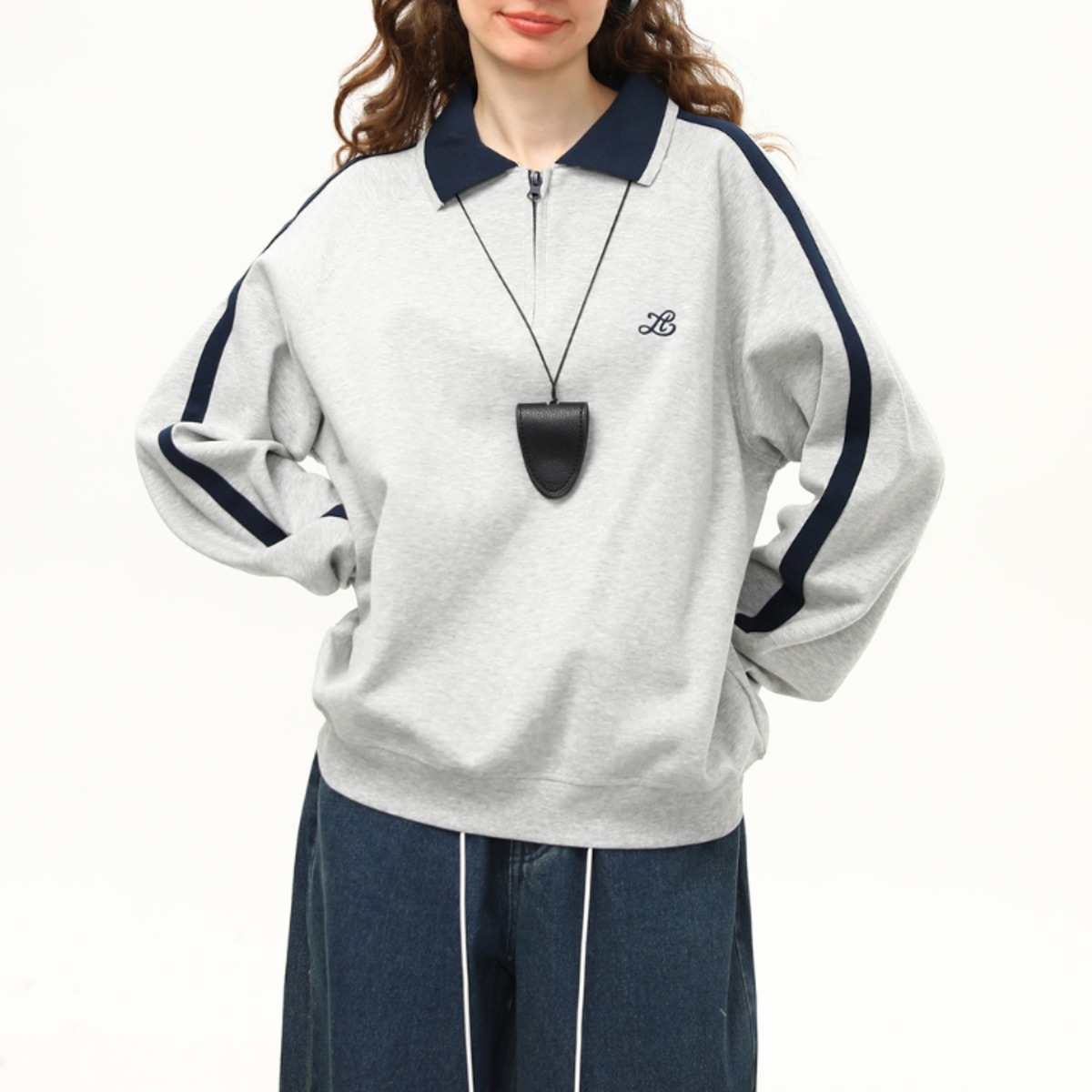 half-zip sweat polo shirt ハーフジップスウェットポロシャツ J1281