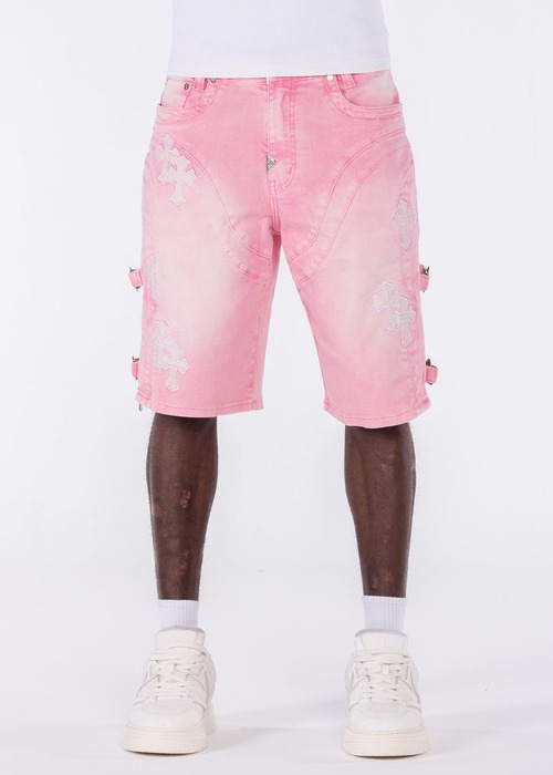 GUAPI / vintage black distressed denim shorts